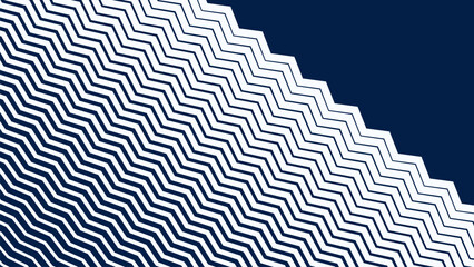 Blue and White Zigzag Stripes Line Abstract Background with Modern Dynamic Geometric Pattern Design