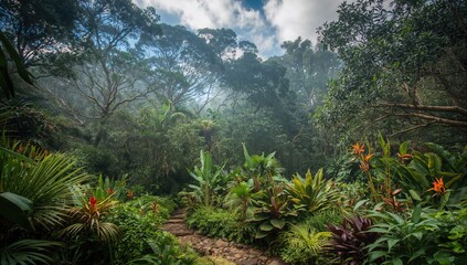Tropical Botanical Garden in a Coastal Region, Seasonal Change