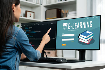 E-learning website with brisk sofware for student to study online on the internet network