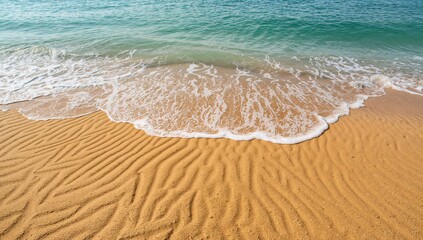 Textures of sandy shores shaped by ocean waves