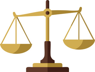 Golden Scales of Justice Icon Graphic for Legal Balance
