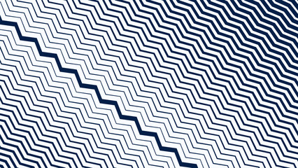 Blue and White Zigzag Stripes Line Abstract Background with Modern Dynamic Geometric Pattern Design