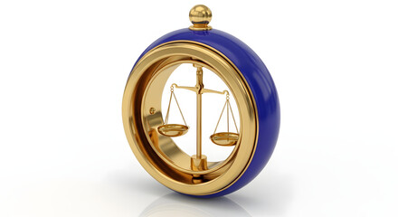 An artistic rendering of a balanced scale icon, within a golden ring, symbolizing law and justice. The icon is meticulously crafted to convey the essence of equality and fairness.
