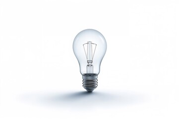 Illuminated bulb against a plain white backdrop, symbolizing technology and creativity with blue energy innovation