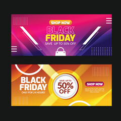 gradient colours black friday sale banner vector design illustration