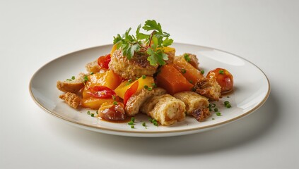 Fototapeta premium Tasty meal with vibrant ingredients, fiber-dense choice