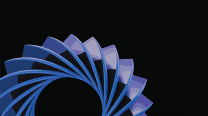 Colorful geometric spiral art with blue abstract patterns