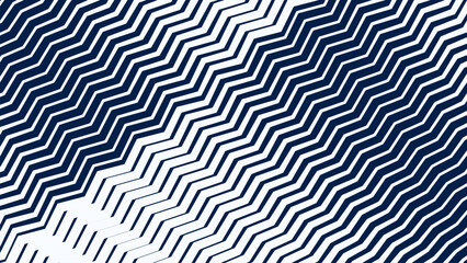 Blue and White Zigzag Stripes Line Abstract Background with Modern Dynamic Geometric Pattern Design
