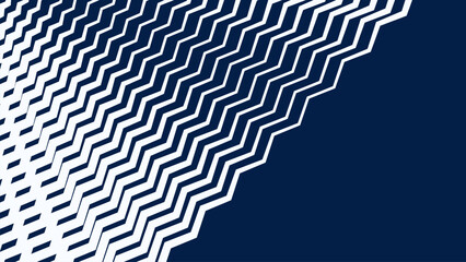 Blue and White Zigzag Stripes Line Abstract Background with Modern Dynamic Geometric Pattern Design