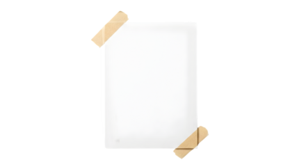 Blank White Paper Attached with Tape note message
