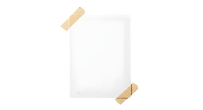 Blank White Paper Attached with Tape note message