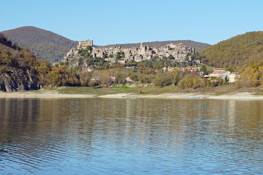 the hamlet of Castel di tora, lago del Turano Lazio, Italy