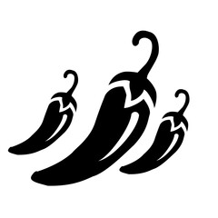 Chili pepper icon set simple flat vector glyph design isolated on white background