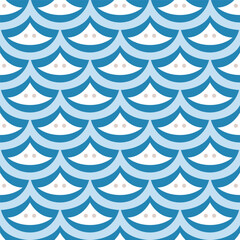 Modern Flat Triangle Scale Seamless Pattern in Blue Shade Background