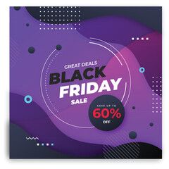 gradient violet with memphis effect black friday concept