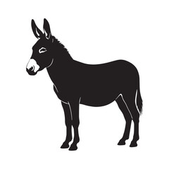 Obraz premium Donkey silhouette vector illustration of a farm animal isolated on white background