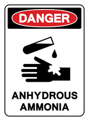 Danger Anhydrous Ammonia Symbol Sign, Vector Illustration, Isolate On White Background, Label.EPS10