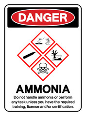 Danger Ammonia Symbol Sign, Vector Illustration, Isolate On White Background, Label.EPS10