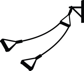 Suspension training straps with anchor for bodyweight fitness exercise Vector silhouette