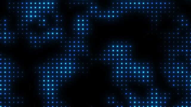 Glowing blue disco lights animation. Flicker blue wall lights for night club, glamour and fashion event. VJ animation, flashing wall, disco party flashing lights. Music motion video. 4k