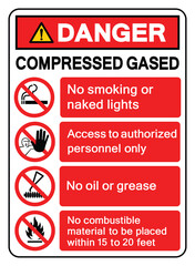 Danger Compressed Gas Symbol Sign ,Vector Illustration, Isolate On White Background Label.EPS10