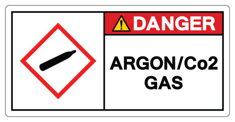 Danger Argon Co2 Gas Symbol Sign ,Vector Illustration, Isolate On White Background Label.EPS10