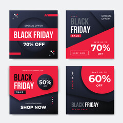 black friday social media post vector design illustration