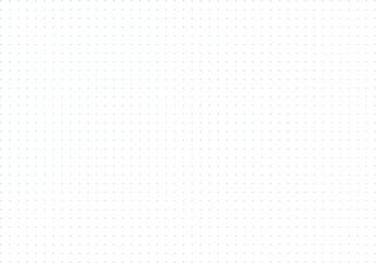 Dotted squared grid graph paper for notebooks. Dotted wide background. Blue dot texture pattern for bullet journal.  Printable backdrop sheet. Educational worksheet.