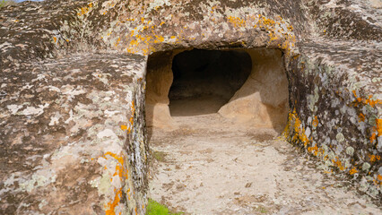 Domus de Janas of Genna Salixi Ancient Rock-Cut Necropolis in Sardinia