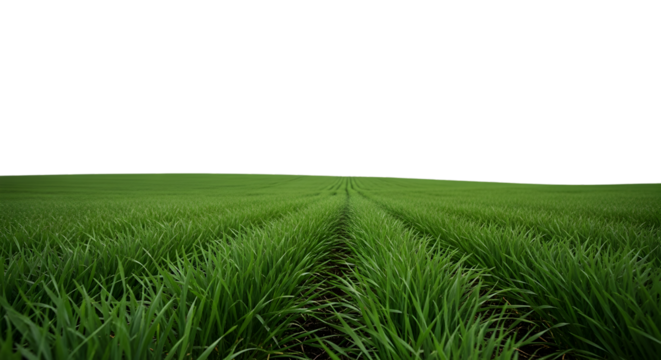 Green Wheat Field with Rows and Dark Sky Keywords: green field, wheat field, agriculture