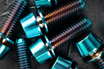 Titanium bicycle bots on a black textured background