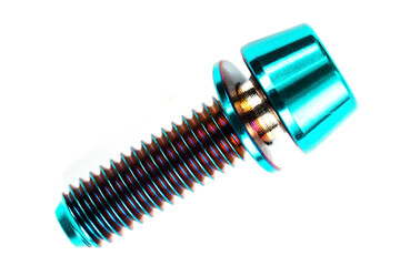 Lightweight and durable titanium bolt on a clean insulated background.