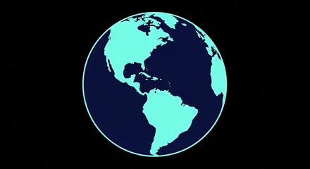 Stylized globe illustration against black background conceptual design