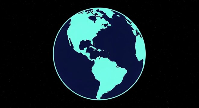 Stylized globe illustration against black background conceptual design