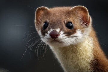 Fototapeta premium Adorable Long-Tailed Weasel: A Cute Mammal in Its Natural Wilderness Habitat
