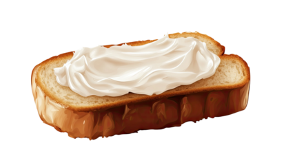 Single slice of toasted bread crispy golden breakfast toast wheat baked food crunchy texture bakery item isolated on white background