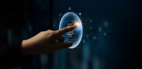 A global quantum computing network for the future of communication and data processing. A worldwide system powered by quantum technology and AI. Motif