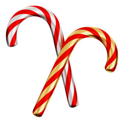 Fototapeta premium Red & White Candy Canes isolated on white