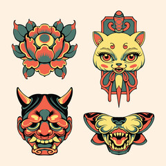 old school tattoo design vector illustration