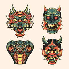 old school tattoo design vector illustration