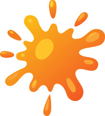 orange slime splash explosion vector icon