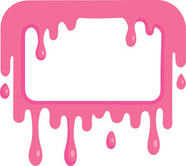 rectangular frame made of dripping pink gooey slime vector icon