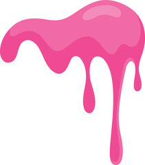 hot pink gooey slime stretch dripping vector icon