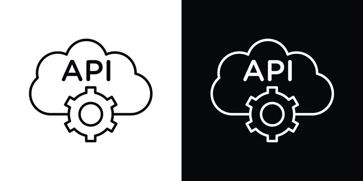 API icon. Line with editable stroke.