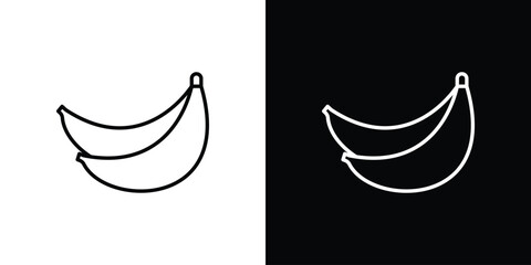 Banana icon. Line with editable stroke. © Bsbd