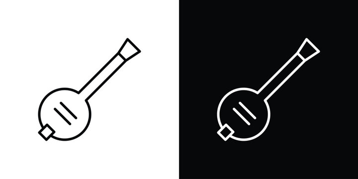 Banjo icon. Line with editable stroke.
