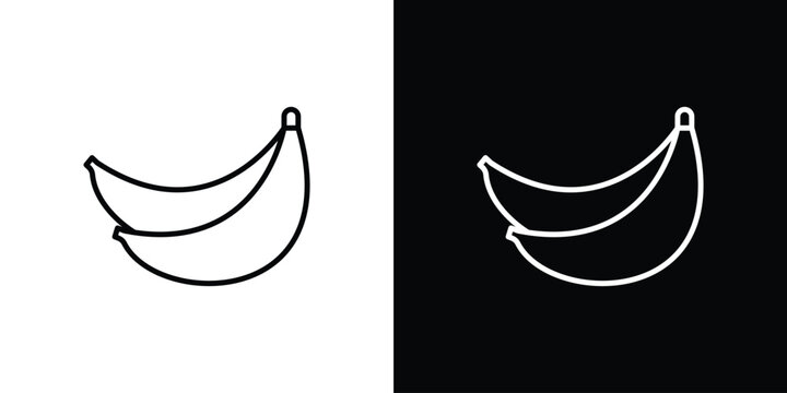 Banana icon. Line with editable stroke.