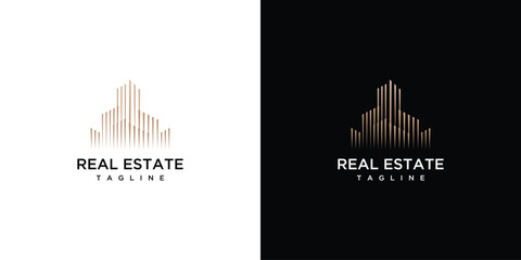 Fototapeta premium Minimalist building architectural logo design inspiration 