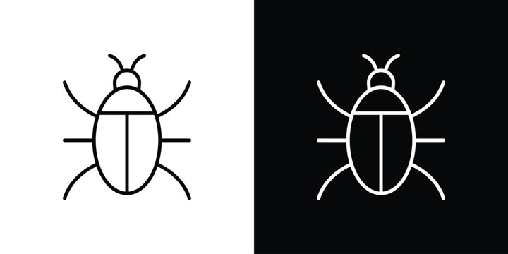 Bugs icon. Line with editable stroke.