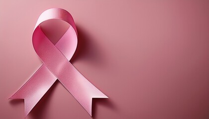 minimalistic layout with pink ribbon and bold typography promoting breast cancer awareness widely recognized symbol for health education and prevention